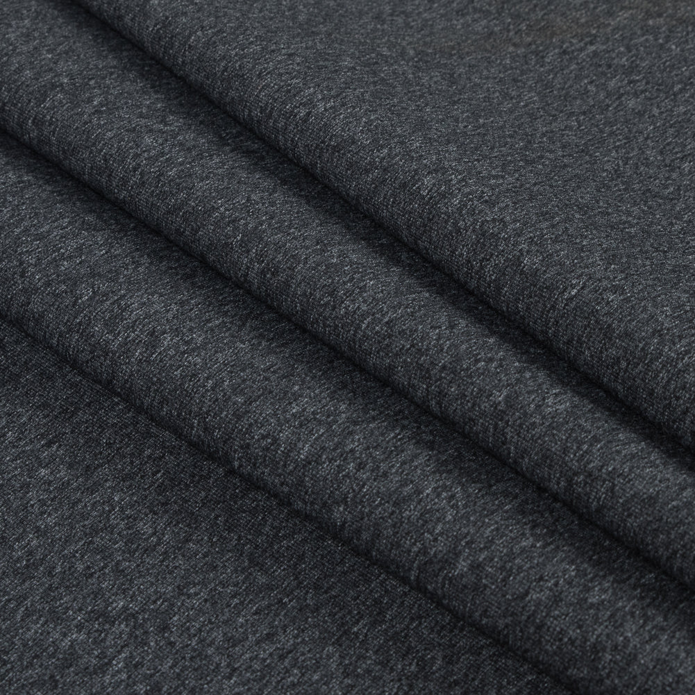 Heathered Charcoal Stretch Nylon Jersey Folded