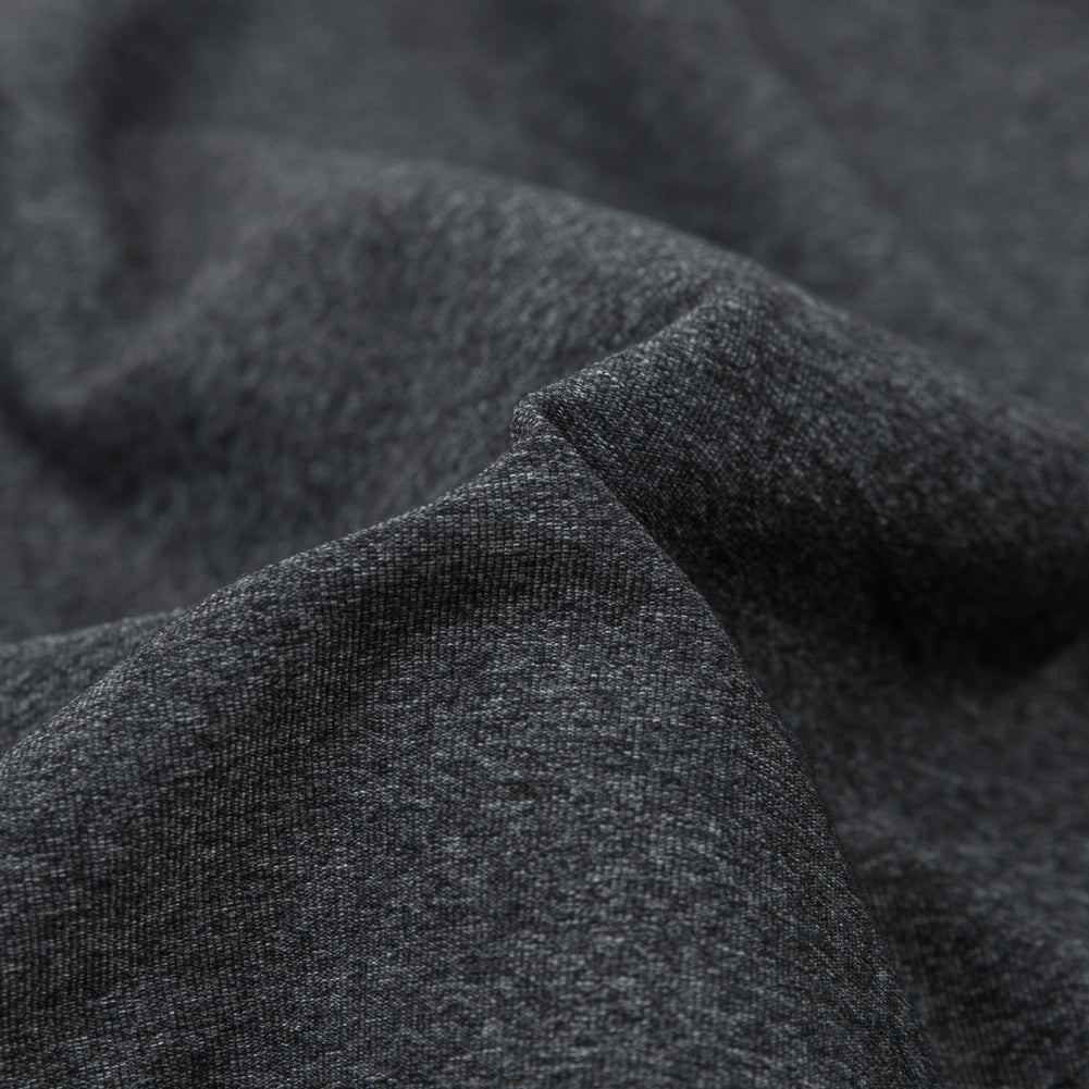 Heathered Charcoal Stretch Nylon Jersey Detail