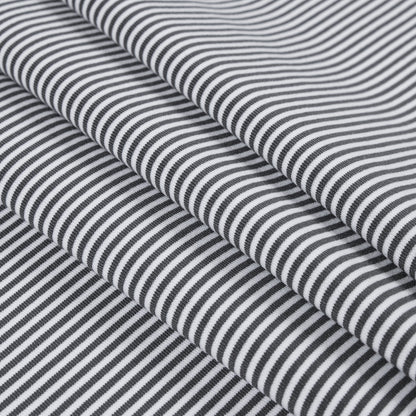 Gray and White Candy Striped Stretch Eclon Jersey - Folded