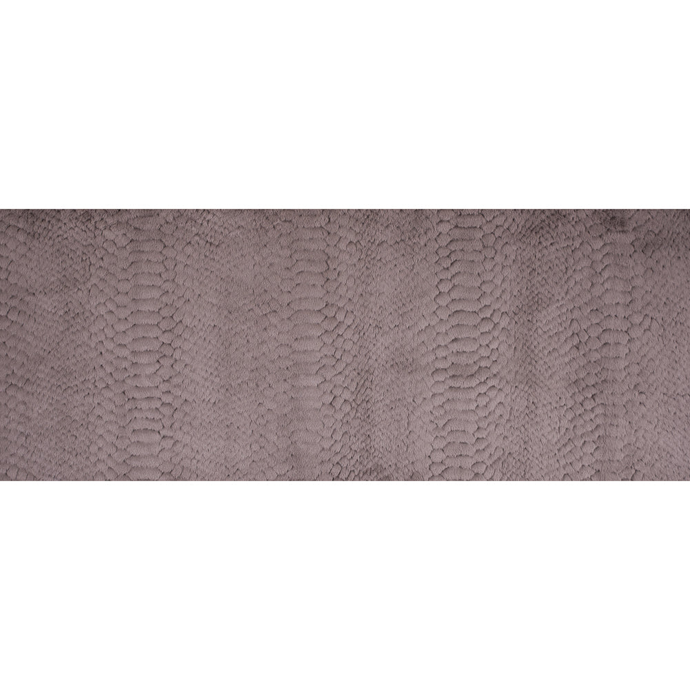 Taupe Silky Embossed Stretch Faux Fur - Folded