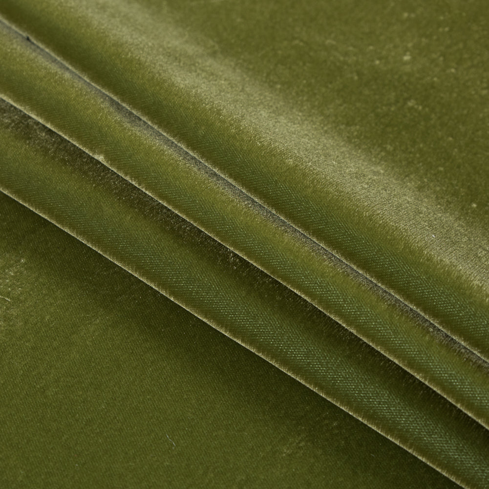 Luxury Lyons Velvet - Avocado Green - Leander Collection - Folded