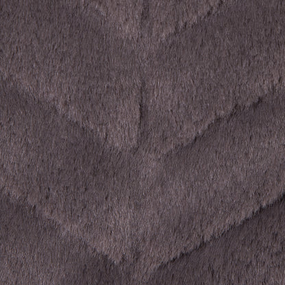 Charcoal Herringbone Grooved Faux Fur - Detail