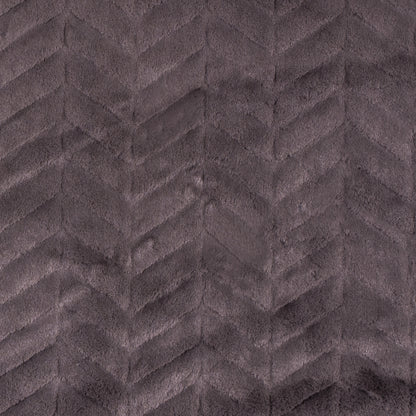 Charcoal Herringbone Grooved Faux Fur