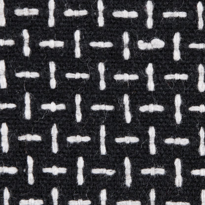 Italian Black and White Woven Wool Blend - Detail