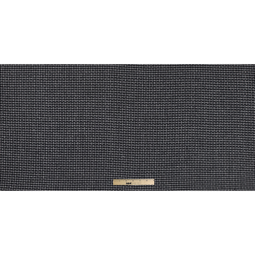 Italian Black and White Woven Wool Blend - Full