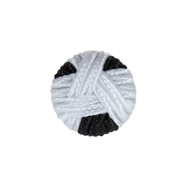 Black &amp; White Fabric Covered Button with Fancy Face - 30L/19mm