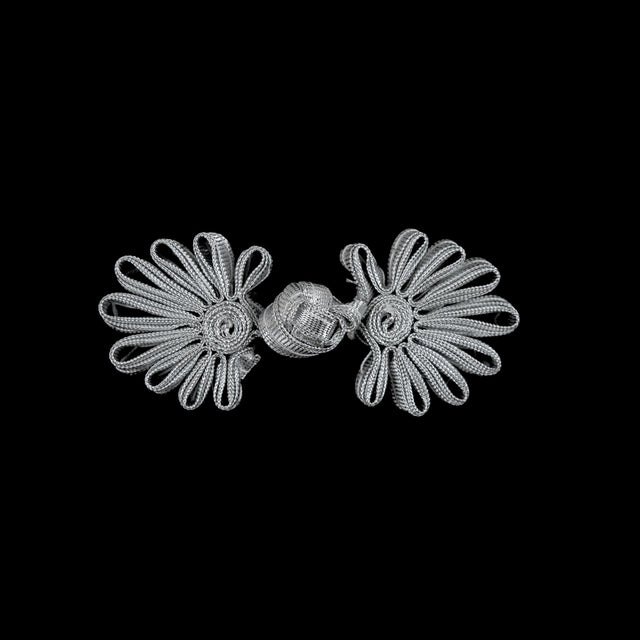 Silver Frog Closure - 3" x 1.5"