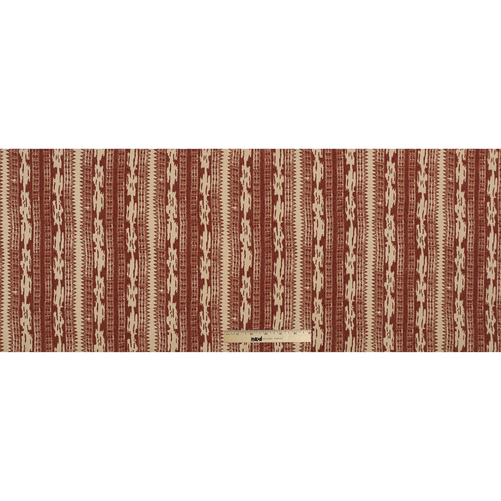Ruby Wine and Safari Beige Tribal Printed Cotton Woven Folded