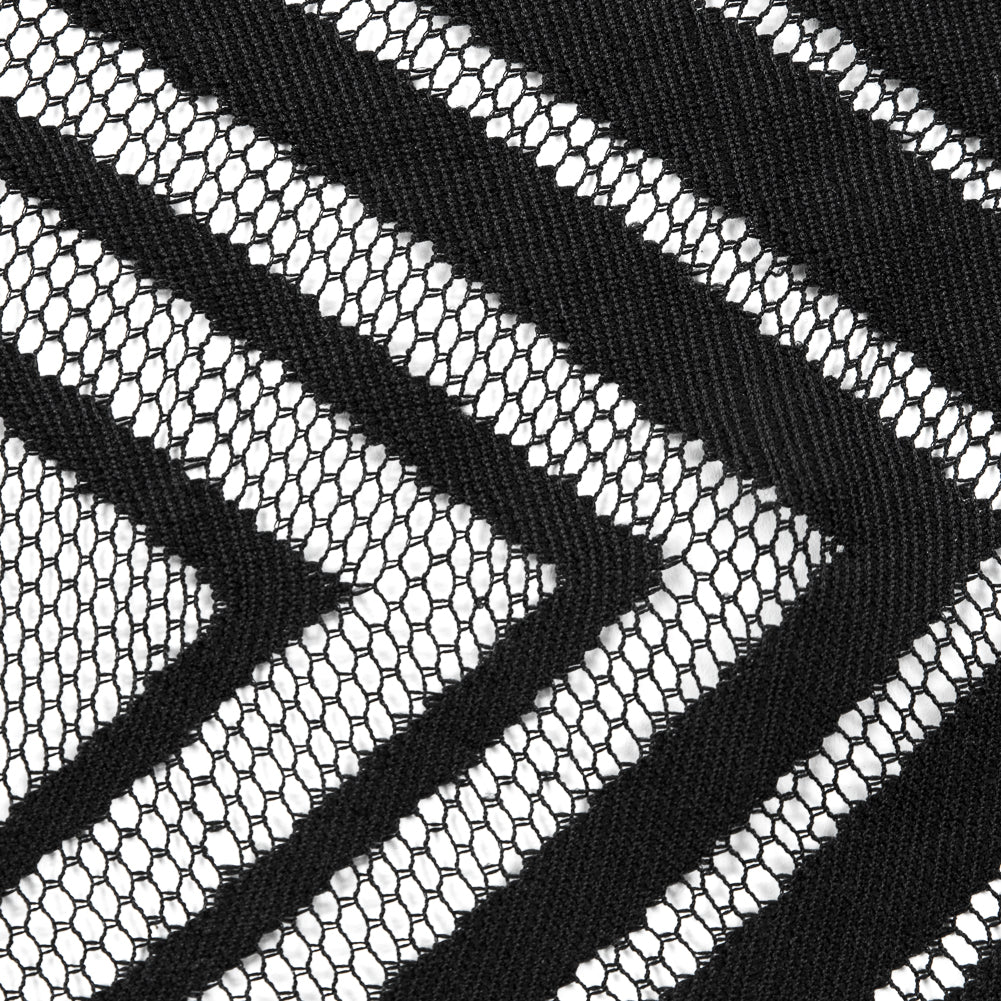 Black Geometric Fringe Panel Detail