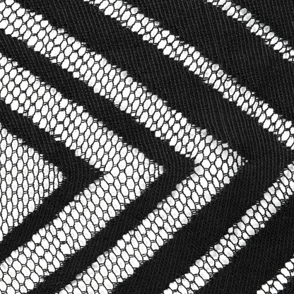 Black Geometric Fringe Panel Detail