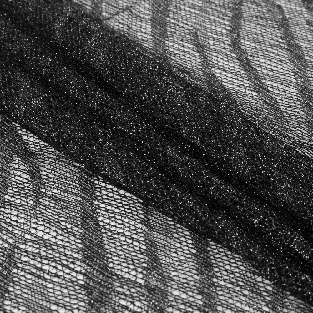 Black and Metallic Silver Fringe Panel Folded