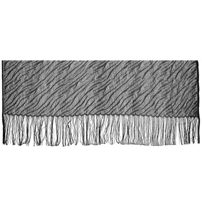 Black and Metallic Silver Fringe Panel Full