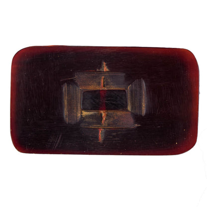 Amber Rectangular Horn Button - 94L/60mm - Detail