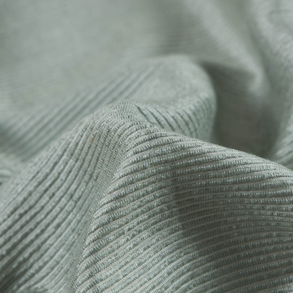 Frosty Green Ribbed Rayon Woven Detail