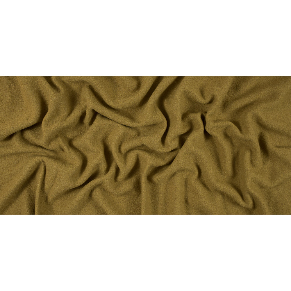 Golden Olive Solid Boiled Wool - Folded