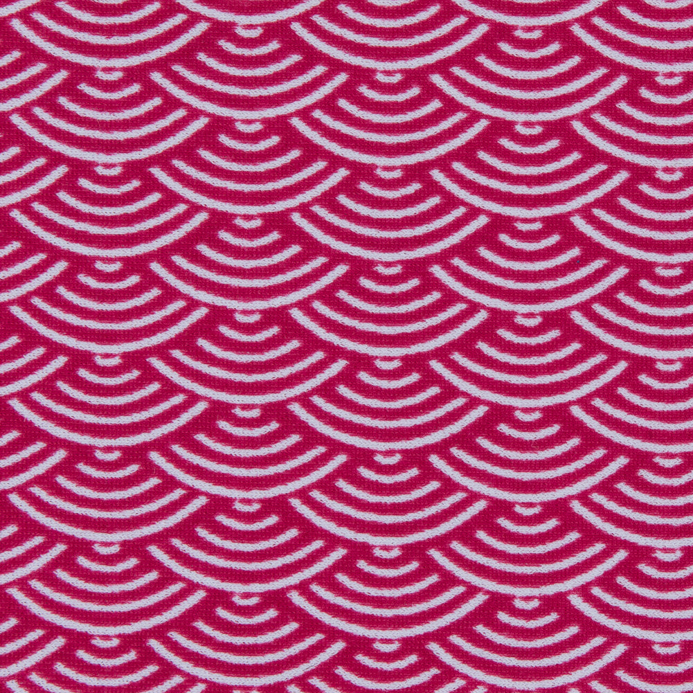 Bright Rose Geometric Printed Nylon Spandex - Detail