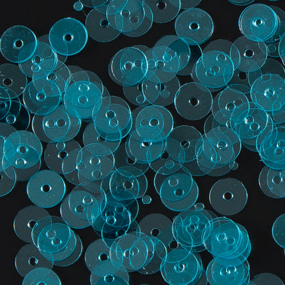 Bag of Turquoise Transparent Bright Loose Sequins - 5mm Detail