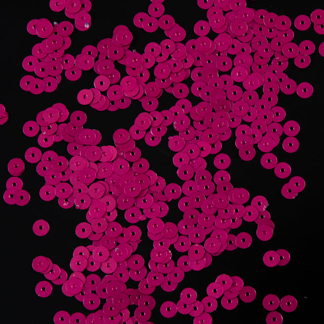 Bag of Fuchsia Dull-Bright Loose Sequins - 5mm