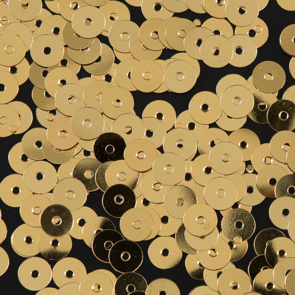 Bag of True Gold Color Loose Sequins - 5mm - Detail
