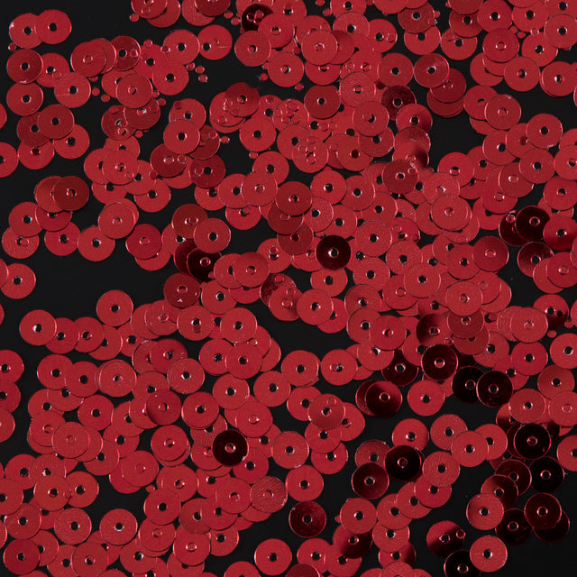 Bag of Red Color Loose Sequins with Silver Back - 5mm