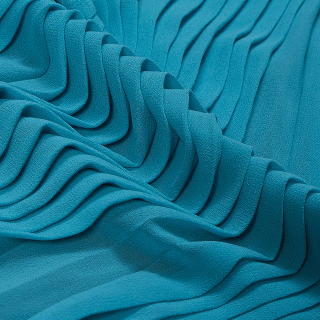 River Blue Accordion Pleated Chiffon