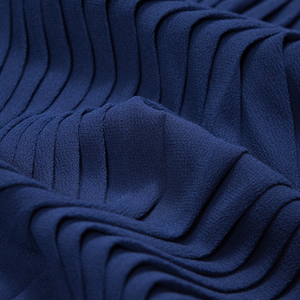 Blue Print Accordion Pleated Chiffon - Full