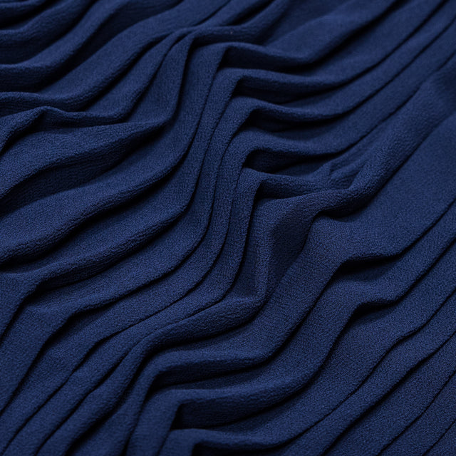 Blue Print Accordion Pleated Chiffon