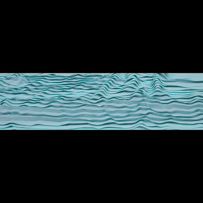 Bleached Aqua Accordion Pleated Chiffon - Folded