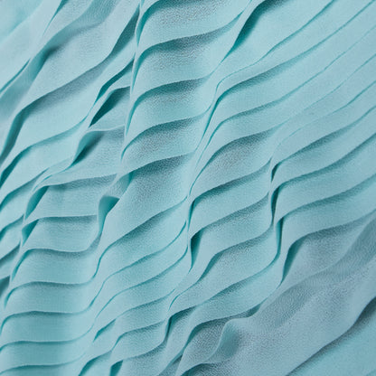 Bleached Aqua Accordion Pleated Chiffon