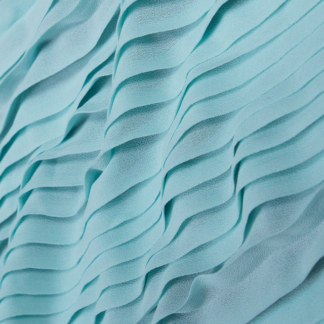 Bleached Aqua Accordion Pleated Chiffon