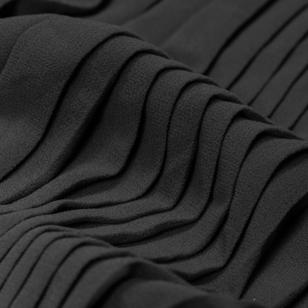 Accordion Pleated Chiffon - Black - Etereo Collection Full