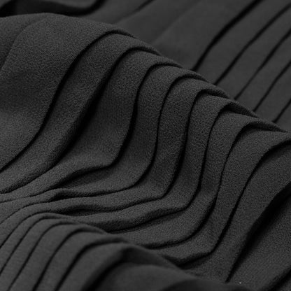 Accordion Pleated Chiffon - Black - Etereo Collection Full
