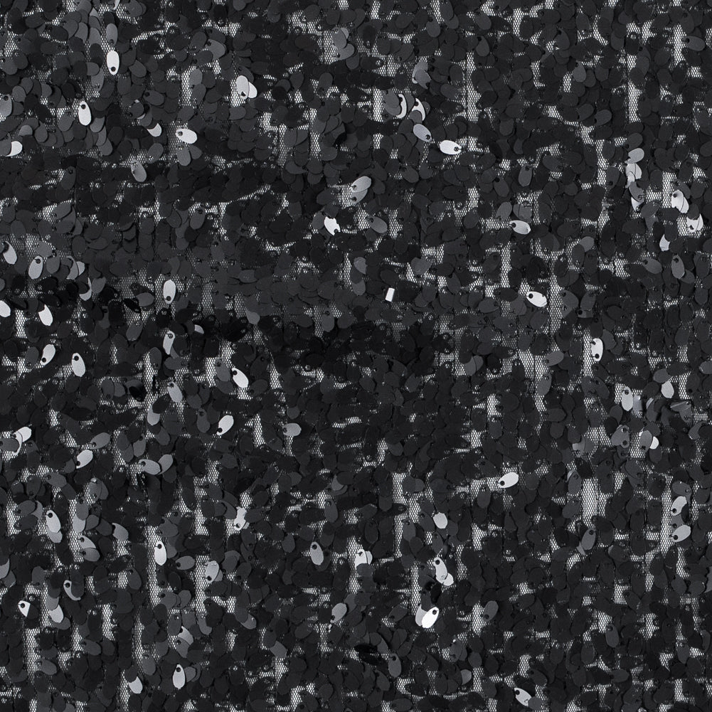 Black All Over Oval Paillette Sequins