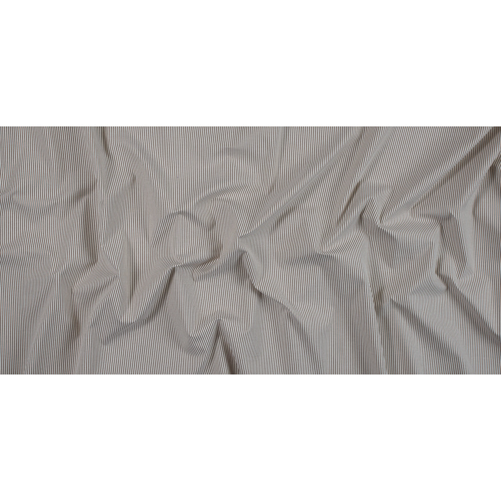 Brownie and White Candy Striped Stretch Cotton Woven - Full