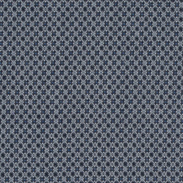 Paloma Geometric Stretch Cotton Woven with True Blue Accents
