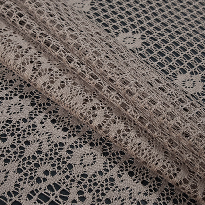 Famous NYC Designer Mojave Desert Crochet Lace with Scallop Border Design Folded