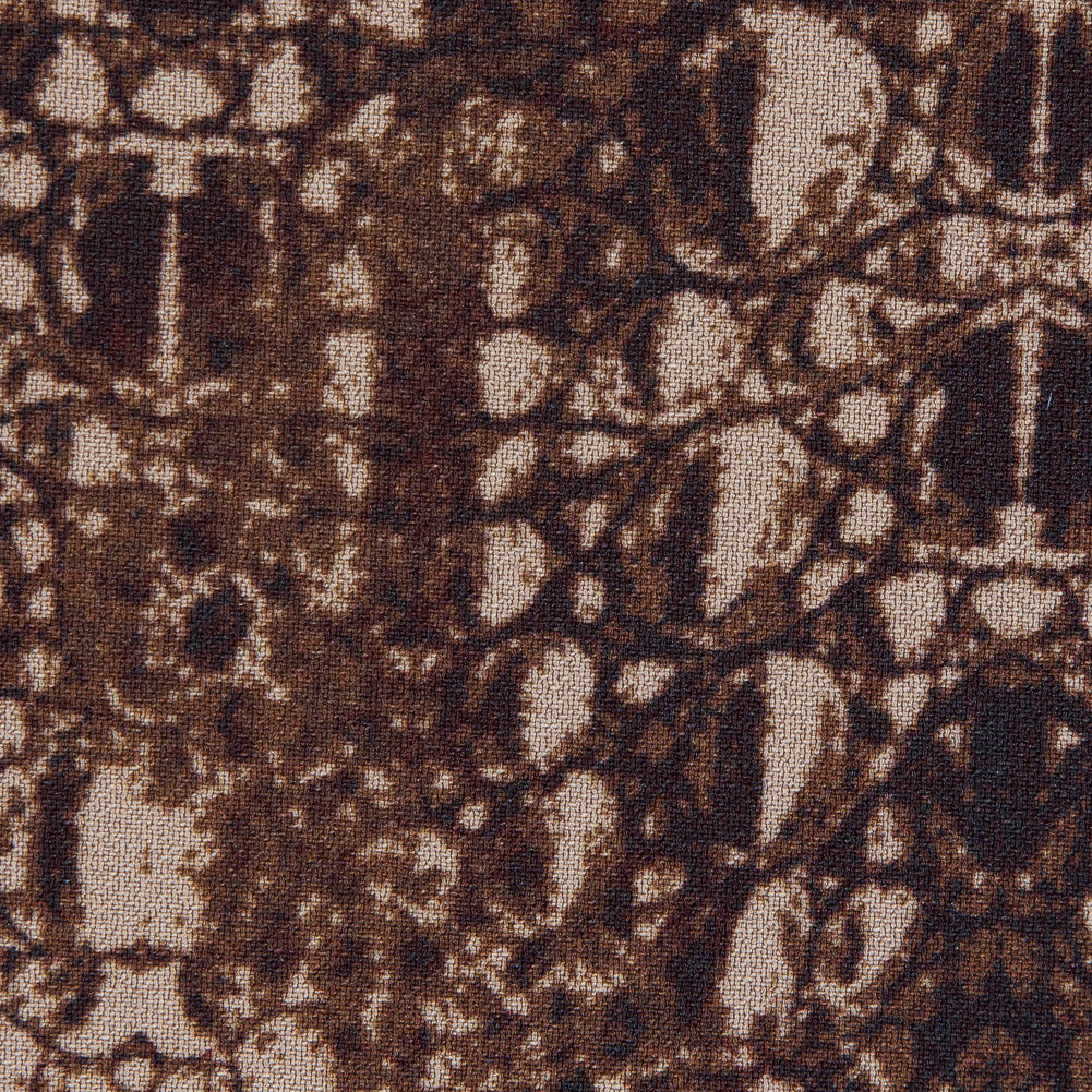 Toffee and Cornstalk Python Printed Double Faced Stretch Polyester Crepe Detail
