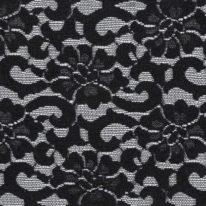 Black Stretch Floral Lace - 6.5" Detail