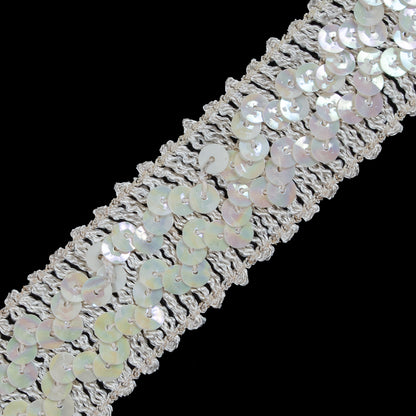 Pastel Iridescent Stretch Sequin Trim - 1.25" Detail