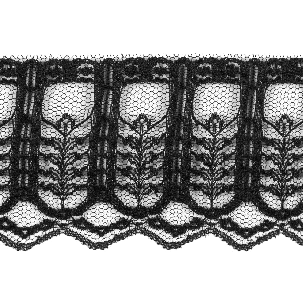 Black Fine Lace Trim - 2.75" Detail