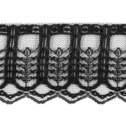 Black Fine Lace Trim - 2.75" Detail