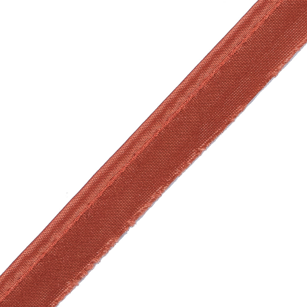 Orange Satin Cord Trim with Lip - 0.5" Detail