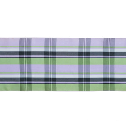 French Purple and Green Plaid Taffeta Ribbon - 6"