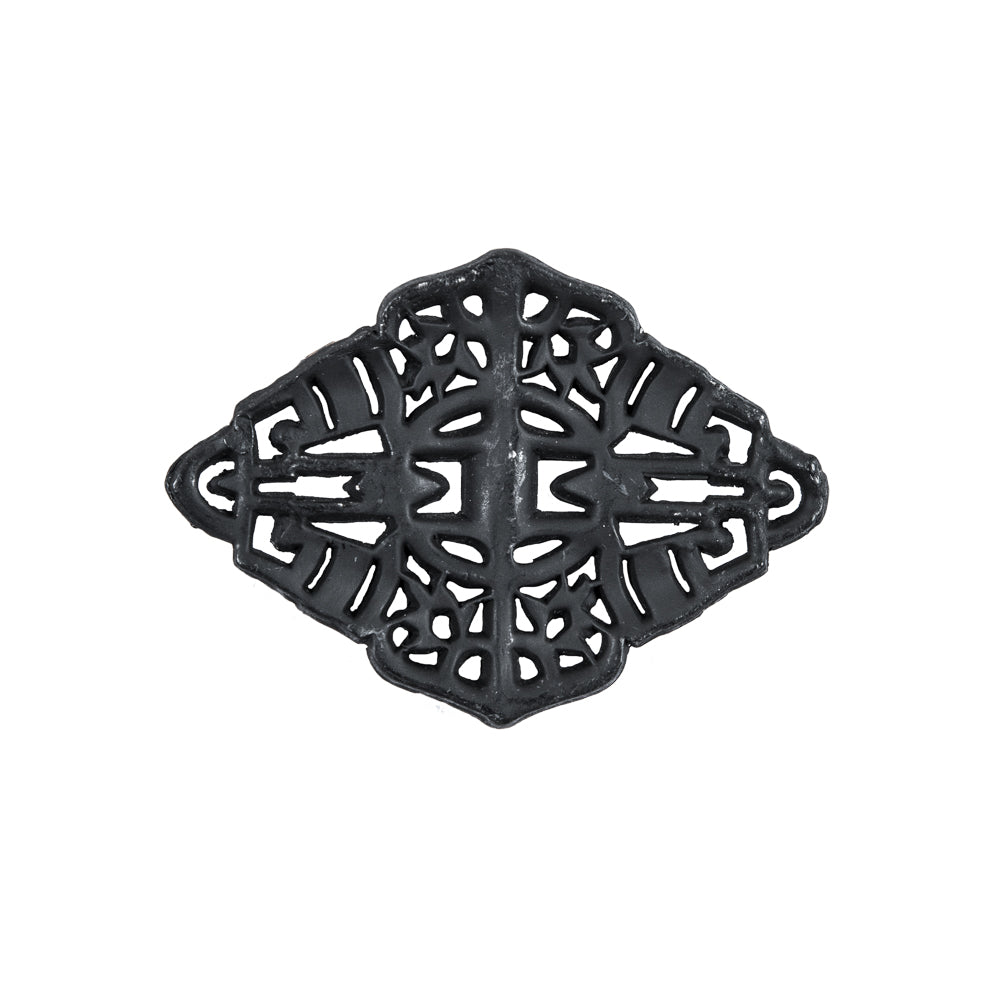 Black Diamond Metal and Rhinestone Pendent - 3" Detail