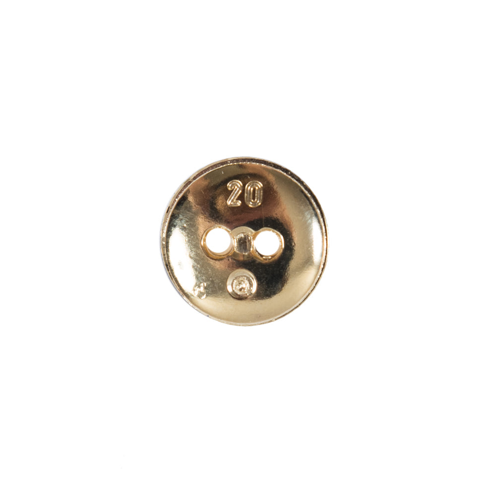 Gold Beveled Plastic Button - 20L/12.5mm Detail