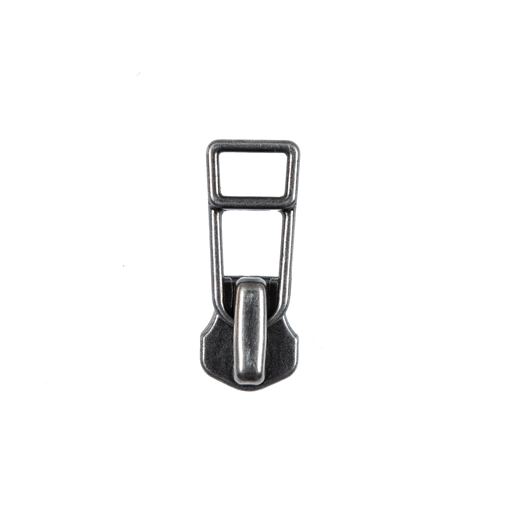 YKK Antique Silver Open Trapezoid Metal Zipper Pull - #5