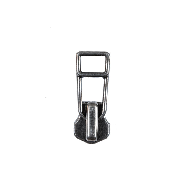 YKK Antique Silver Open Trapezoid Metal Zipper Pull - #5