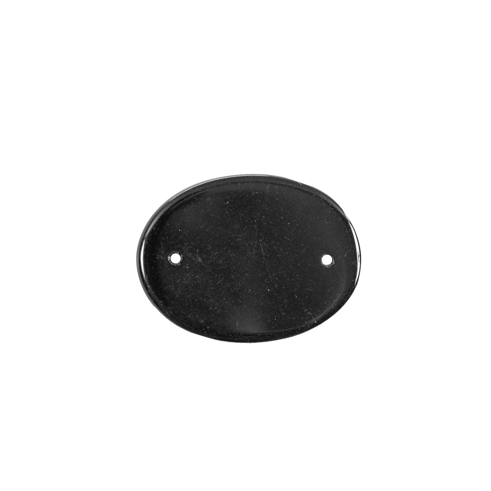Black Bevel Cut Oval Glass Pendant - 1.5" Detail