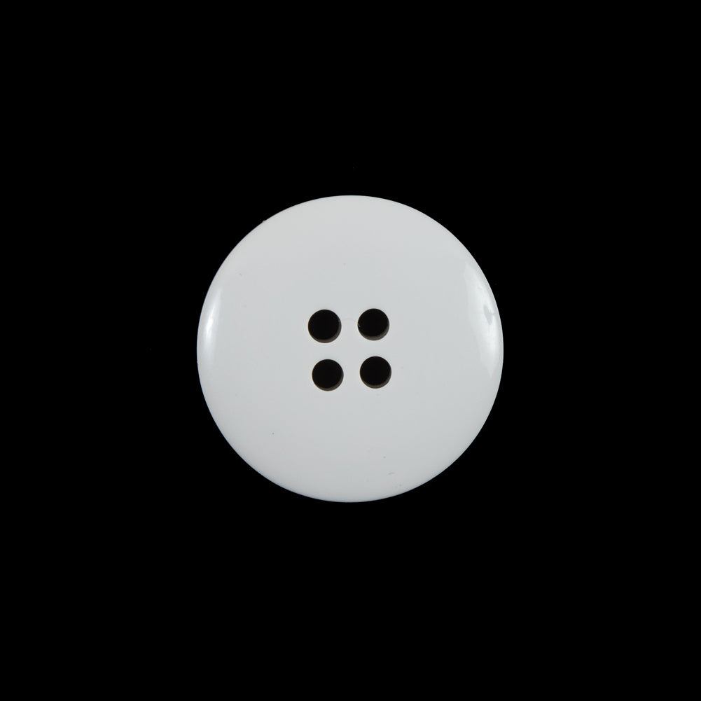 White 4-Holed Plastic Button - 32L/20mm Detail
