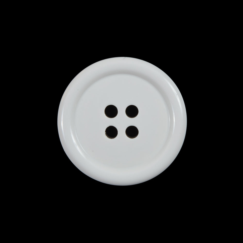 White 4-Holed Plastic Button - 36L/23mm